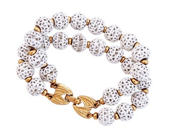 Bracelet Double Brin en émail émaillé filigrane par Monet, années 1960
