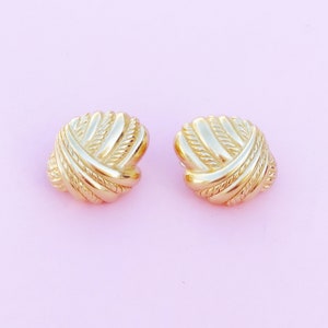 Vintage Gilt Braided Statement Earrings, 1980s image 3