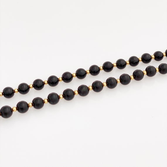 30" Black Beaded Layering Necklace With Gold Acce… - image 4