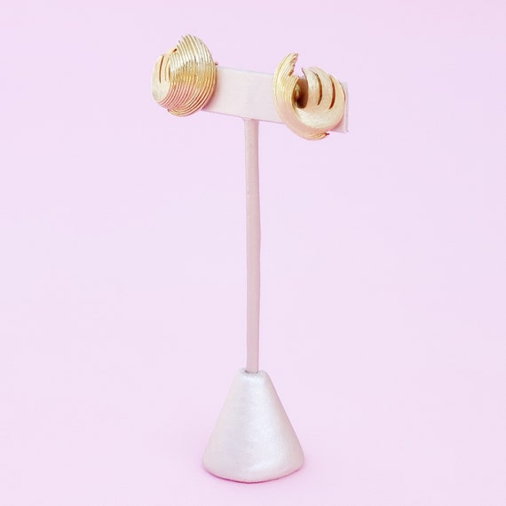 Gilded Brushed Matte Abstract Statement Earrings … - image 7