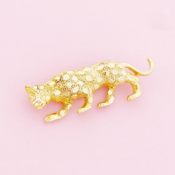 Gilded Leopard Figural Brooch By Gerry's, 1980s - image 2