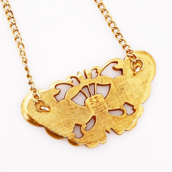 Gold Butterfly Museum Replica Statement Necklace … - image 4
