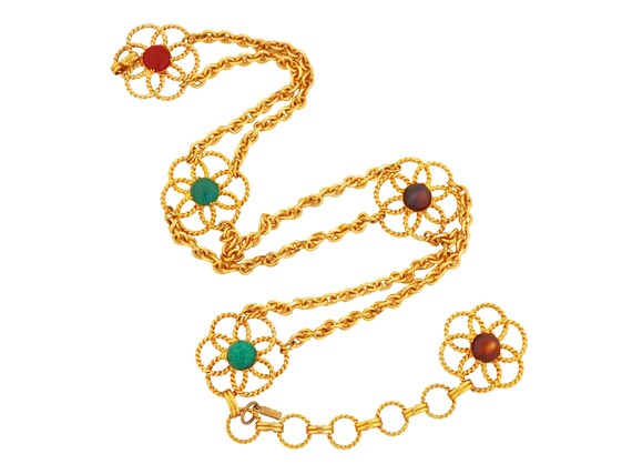 Gilded Flower Link Chain Belt by Roger Scemama for YSL  display picture 1
