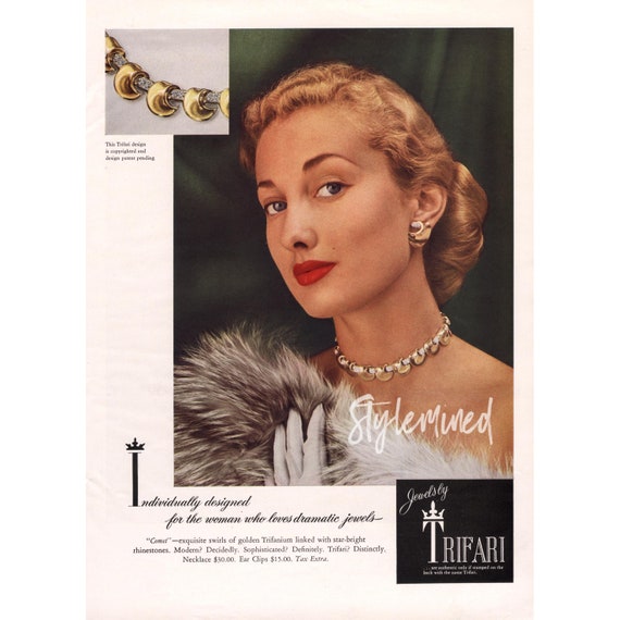 Gilded Curved Link With Crystal Accents "Comet" C… - image 10