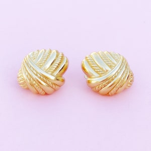 Vintage Gilt Braided Statement Earrings, 1980s image 1