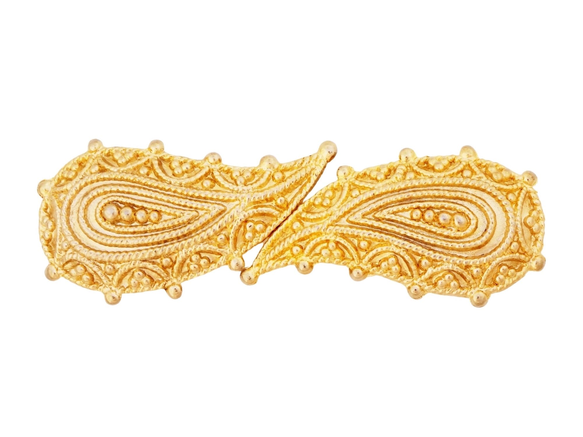 Mimi Di Niscemi Vintage Womens Belt Buckle Demi Ribbed Paisley 1985 Signed Gold Vintage Mimi Di N Paisley Gold Tone Belt Buckle Signed 1985  main image 4