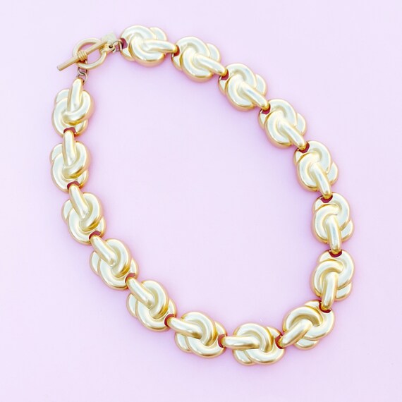 Vintage Gilded Knot Link Choker Necklace by Anne … - image 3