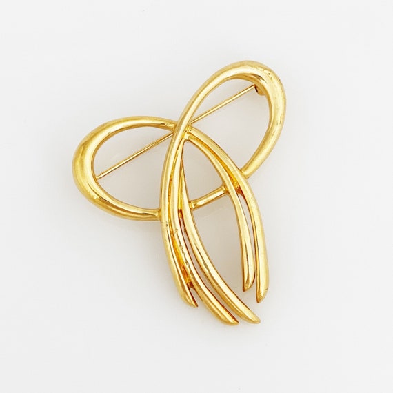 Gold Bow Brooch By Crown Trifari, 1960s - image 2