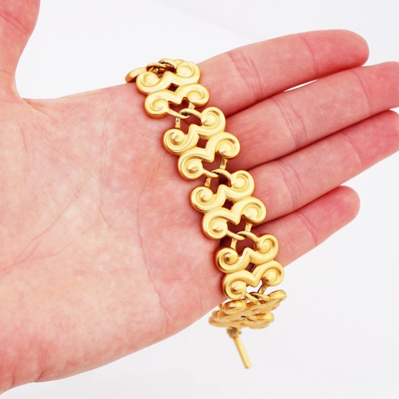 Matte Gold Arabesque Link Bracelet By Anne Klein,… - image 7