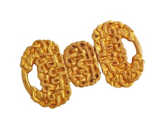 Verguld bronzen abstracte riemgesp by Line Vautrin, jaren 60