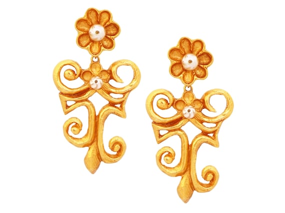 Massive Runway Abstract Scroll Drop Statement Ear… - image 1