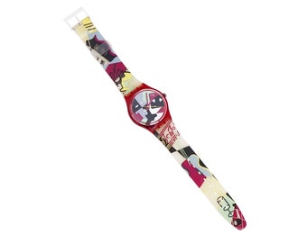 Reloj de pulsera abstracto "Cubist Rap" por Beatrice Santiccioli para Swatch, década de 1990