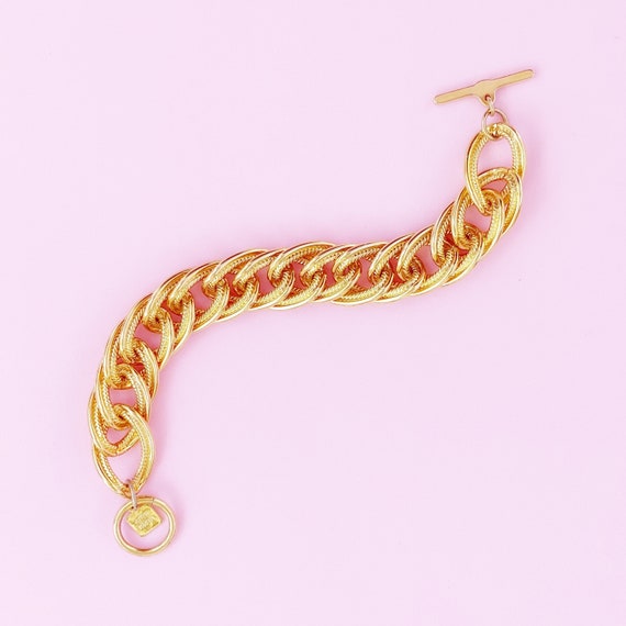 Gilded Chain Link Toggle Bracelet By Anne Klein, … - image 5