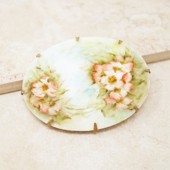 Antique Hand Painted French Limoges Porcelain Flor