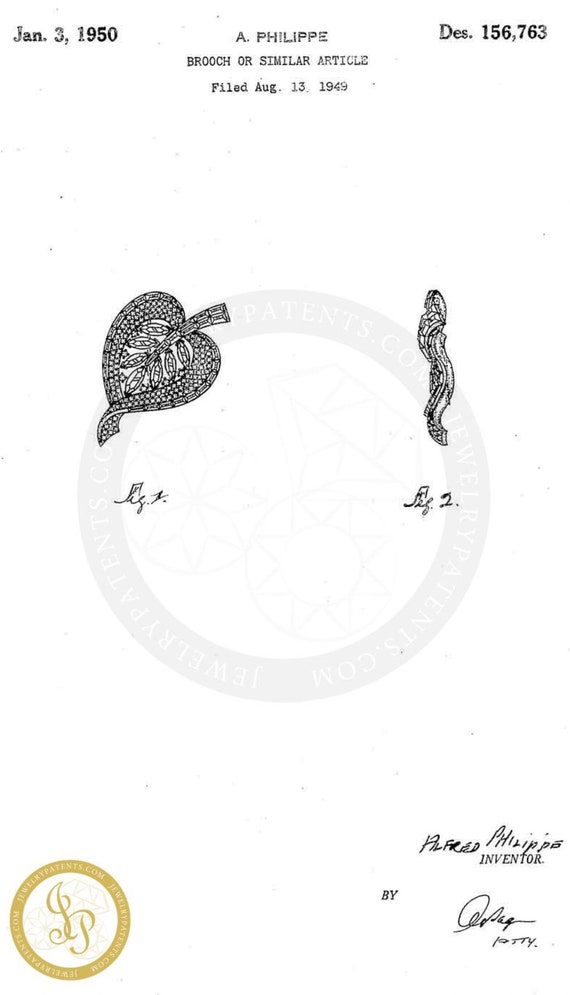 Platinum Trifarium Leaf Brooch With Navettes and … - image 8