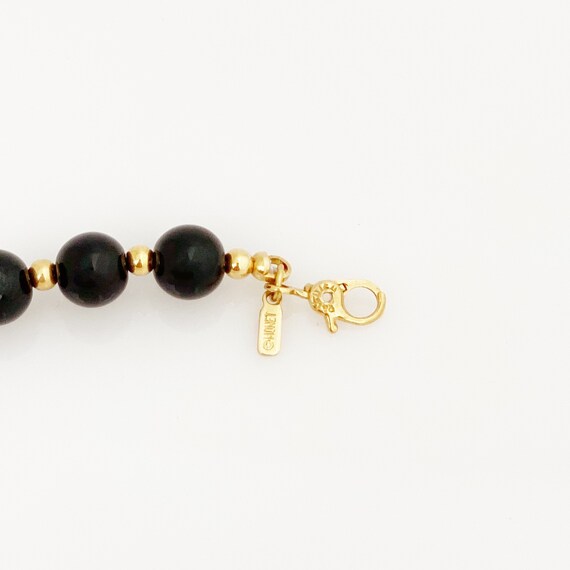 30" Black Beaded Layering Necklace With Gold Acce… - image 5