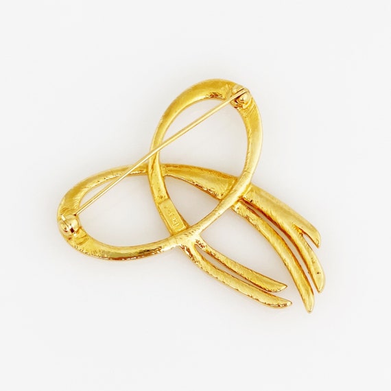 Gold Bow Brooch By Crown Trifari, 1960s - image 3