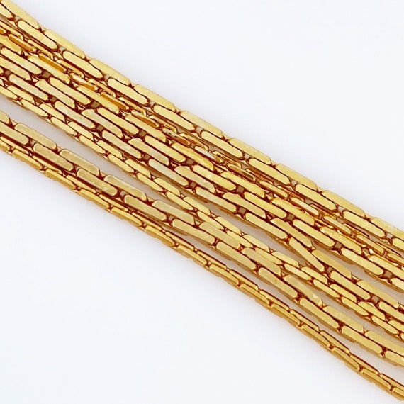 Gold Seven Strand Slinky Chain Necklace By Napier… - image 4