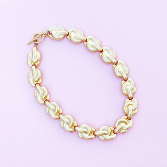 Vintage Gilded Knot Link Choker Necklace by Anne … - image 1