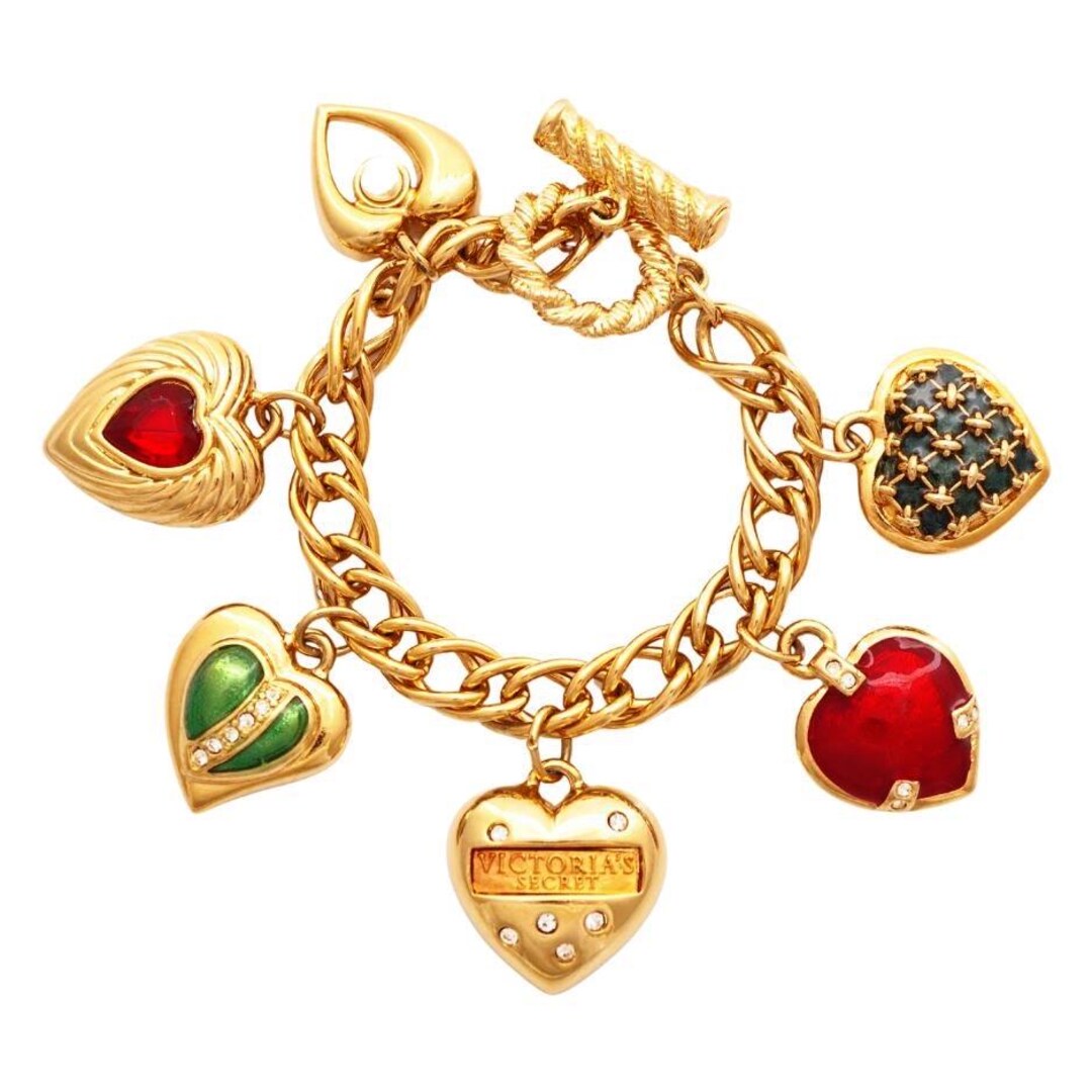 Vintage Victoria's Secret Puffy Heart Charm Bracelet, 1990s - Etsy