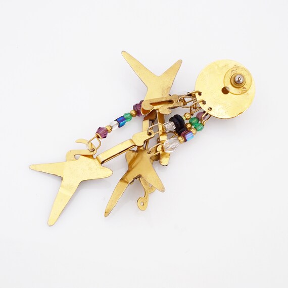 Enamel "Rock & Roll" Dangle Statement Earrings By… - image 4