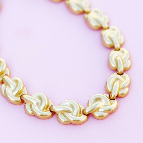 Vintage Gilded Knot Link Choker Necklace by Anne … - image 7