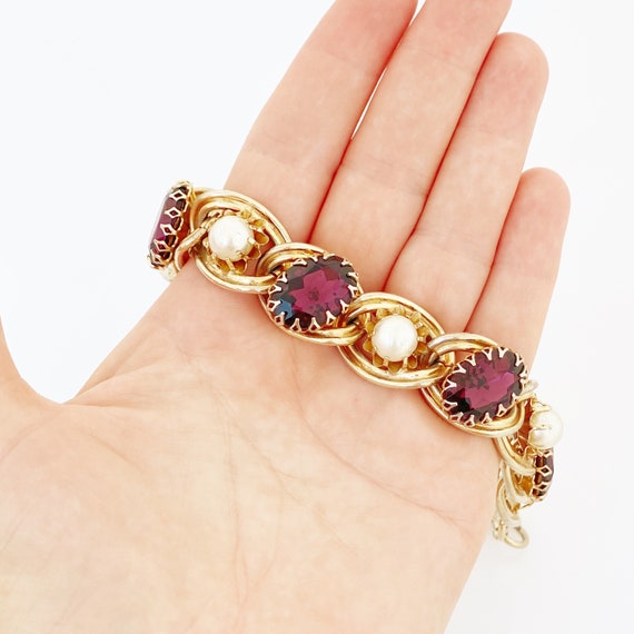 Gold Chain Link Necklace With Amethyst Crystals &… - image 6