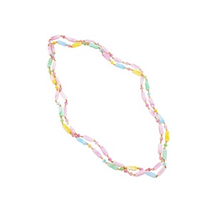 Two Strand Pastel Art Glass Beaded Necklace, 1960s
