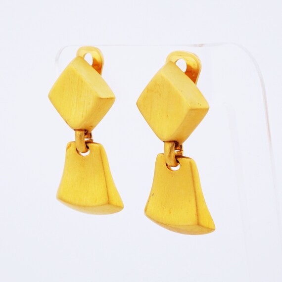 Brushed Gold Geometric Drop Earrings By Ann Taylo… - image 3