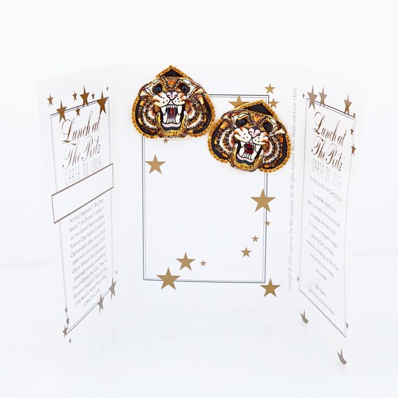 Enamel Layered Tiger Head Statement Earrings By L… - image 7