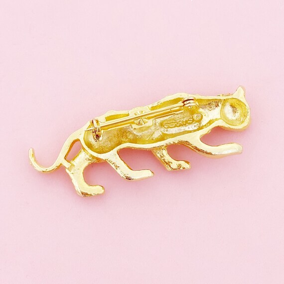 Gilded Leopard Figural Brooch By Gerry's, 1980s - image 4