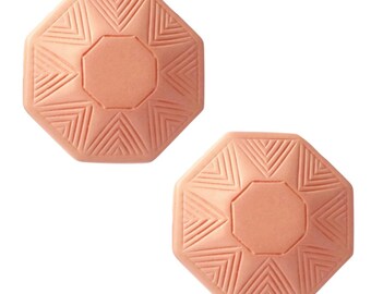 Kolczyki Dusty Rose Modernist Hexagon Statement, lata 80. XX wieku
