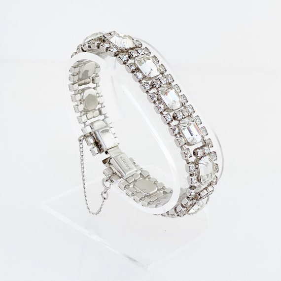 Emerald Cut Crystal Cocktail Bracelet By Kramer, … - image 3