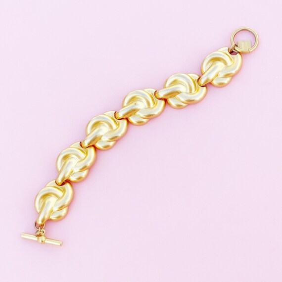 Vintage Gilded Knot Link Bracelet By Anne Klein, … - image 2