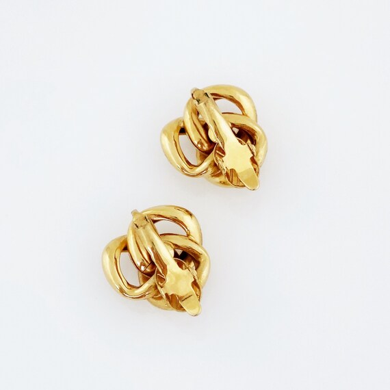 Gold Interlocking Chain Link Earrings, 1980s - image 3