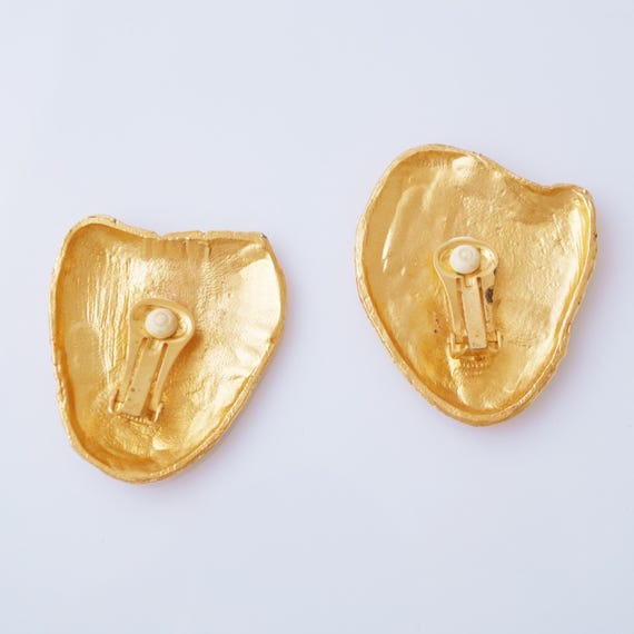 Massive Gilt Seashell Statement Earrings, 1980s - image 5
