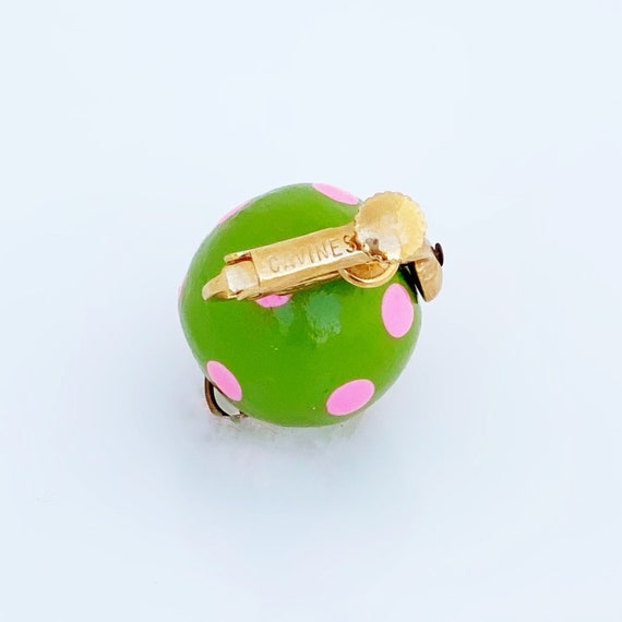Lime and Pink Paper Mache Bead Earrings By Alice … - image 4