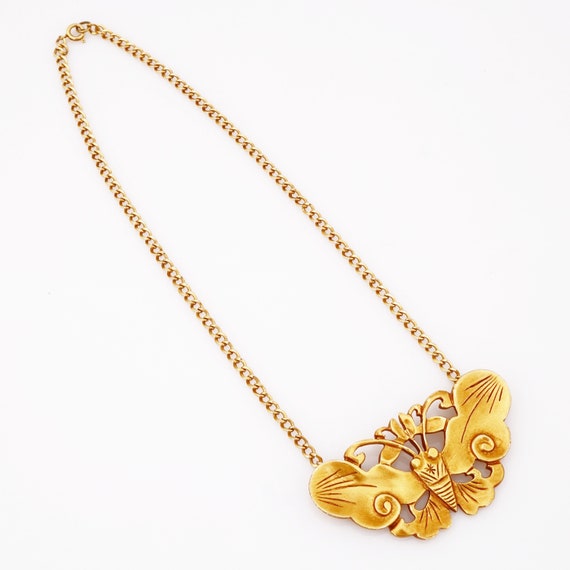 Gold Butterfly Museum Replica Statement Necklace … - image 2