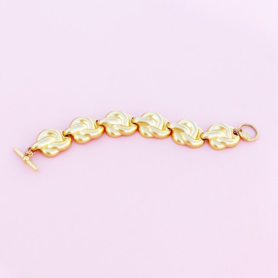 Vintage Gilded Knot Link Bracelet By Anne Klein, … - image 3