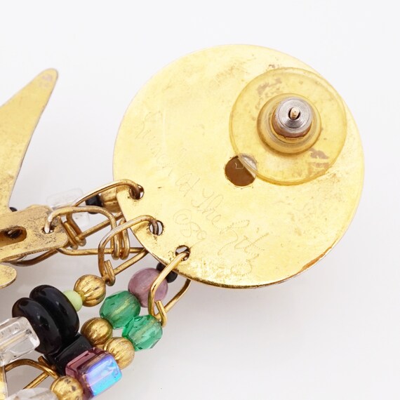 Enamel "Rock & Roll" Dangle Statement Earrings By… - image 5