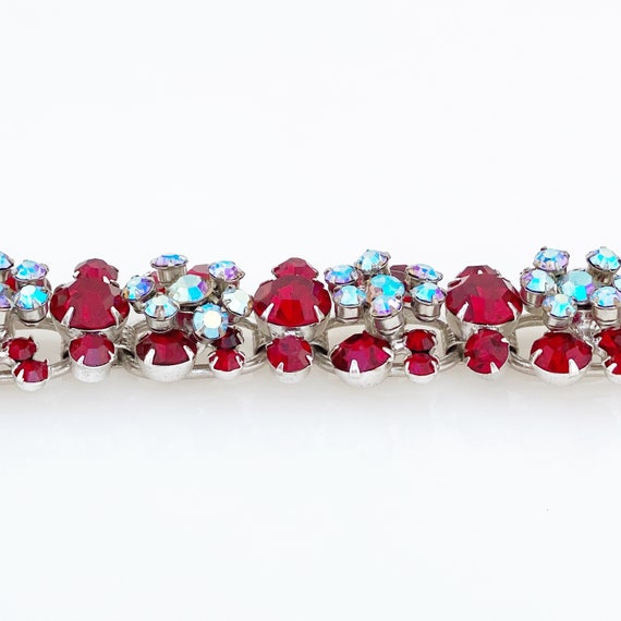 Ruby Red and Baby Blue Aurora Borealis Crystal Ju… - image 7