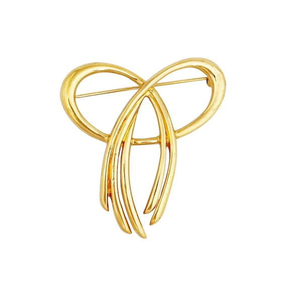 Gold Bow Brooch By Crown Trifari, 1960s - image 1