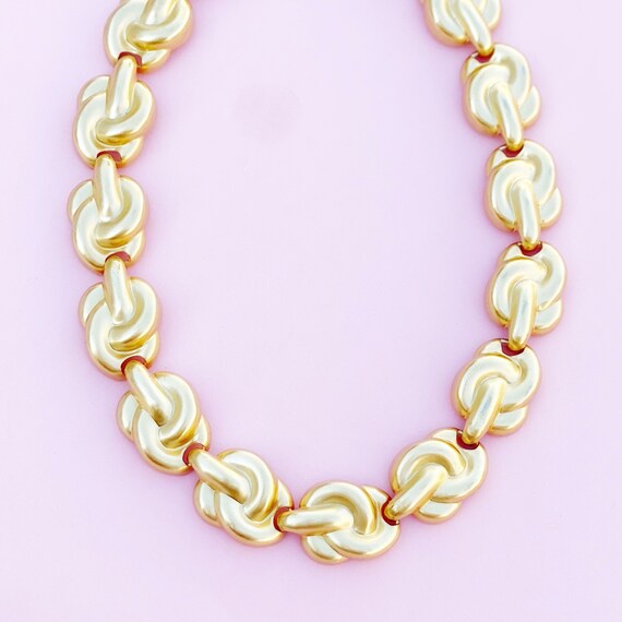 Vintage Gilded Knot Link Choker Necklace by Anne … - image 5