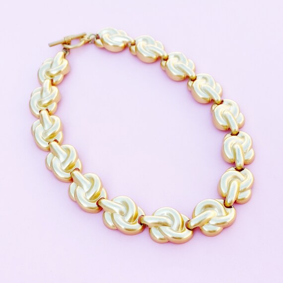 Vintage Gilded Knot Link Choker Necklace by Anne … - image 6