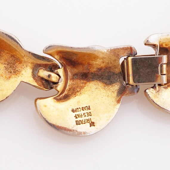 Gilded Curved Link With Crystal Accents "Comet" C… - image 6