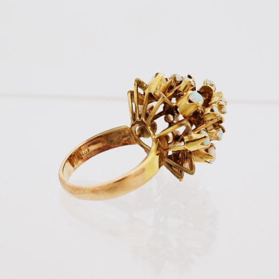 12k Gold Leaves and Layered Opal Cluster Ring (Si… - image 5
