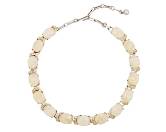 Cream Thermoset Confetti Cabochon Choker Necklace By Coro, 1960s
