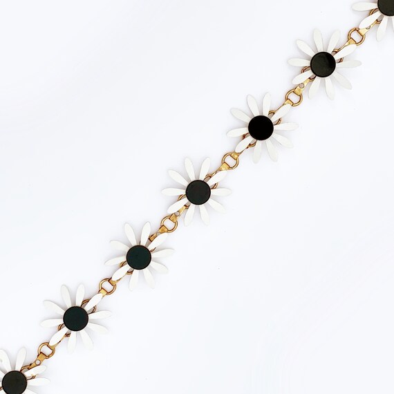 Black and White Daisy Chain Belt, 1970s Gem