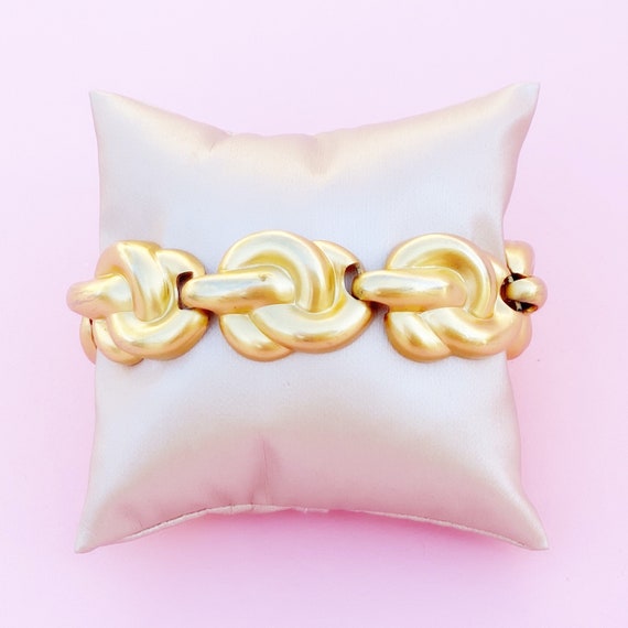 Vintage Gilded Knot Link Bracelet By Anne Klein, … - image 5