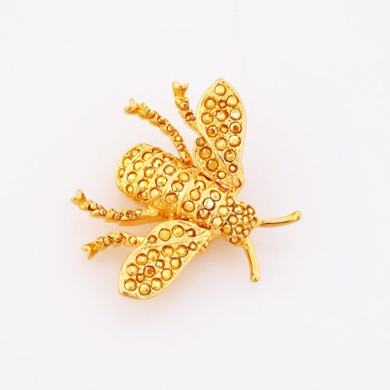 Gold Studded Bee Figural Brooch By Kenneth Jay La… - image 2
